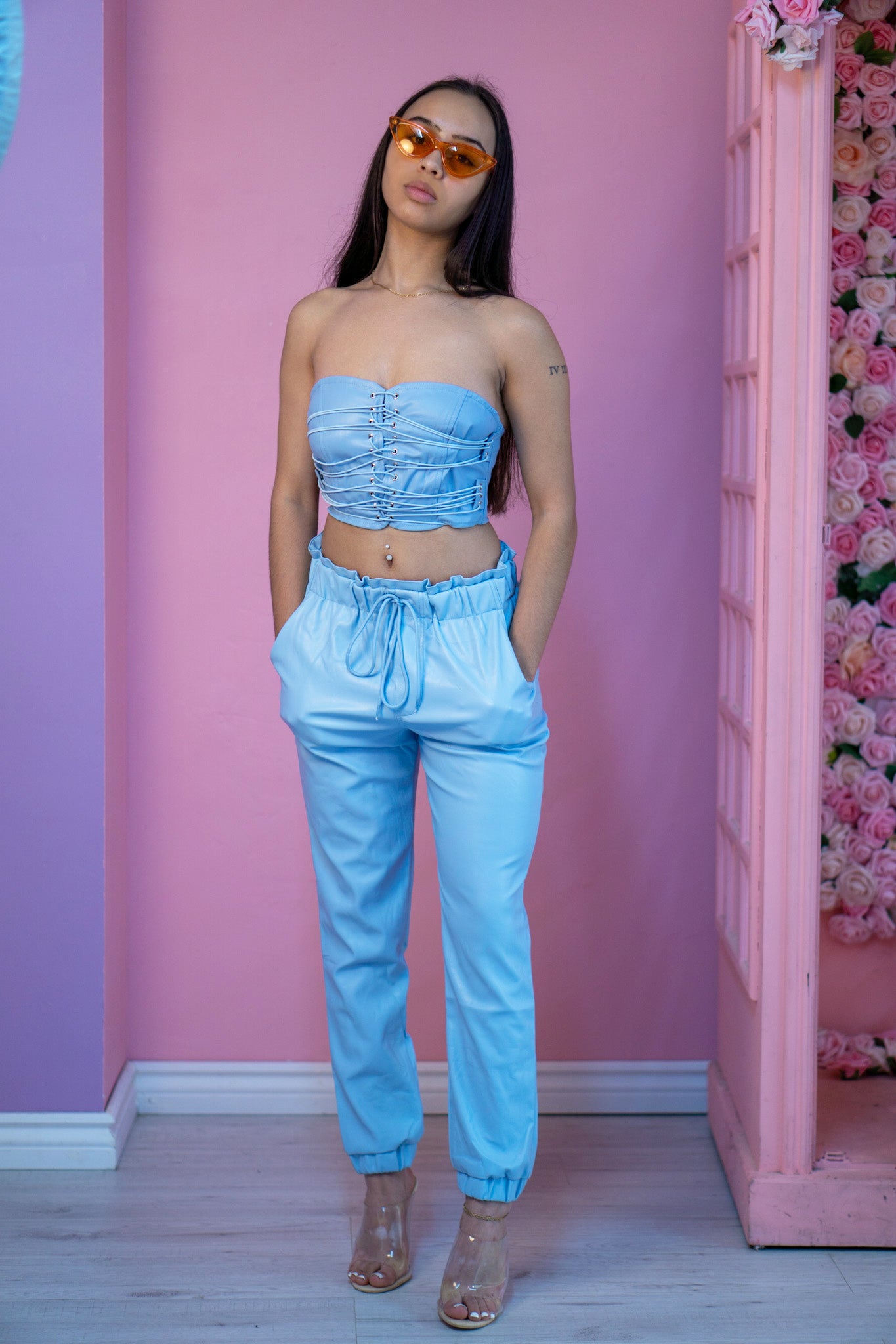 BABY BLUES | DRAWSTRING LEATHERETTE PANT