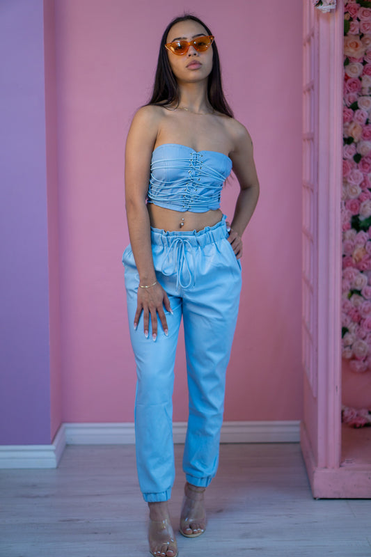 BABY BLUES | DRAWSTRING LEATHERETTE PANT