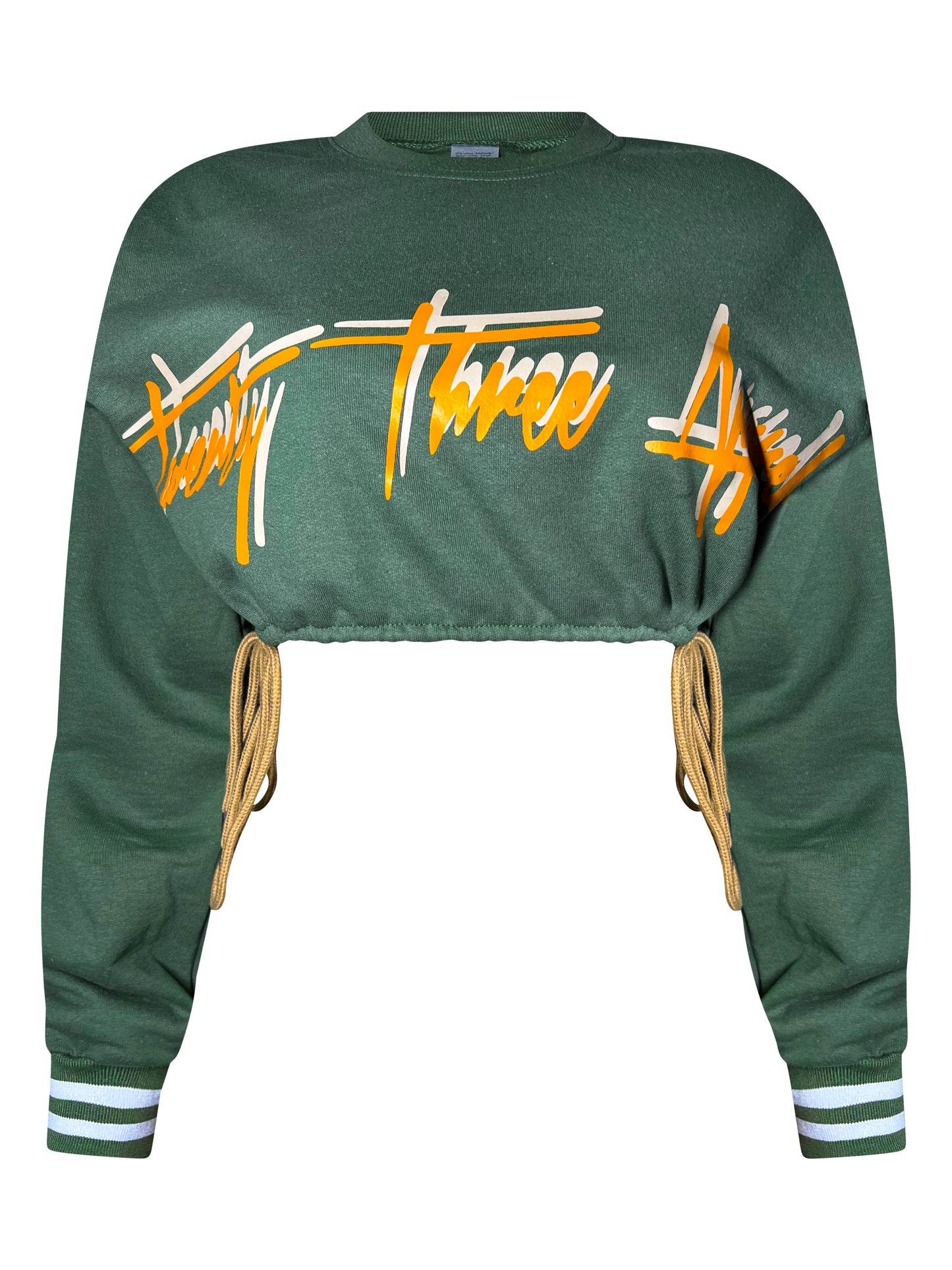 OLIVE CROPPED CREWNECK |SIGNATURE PULLOVER