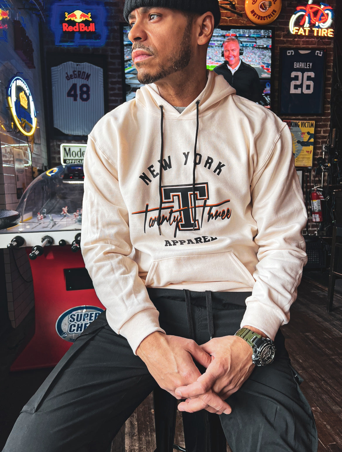 VARSITY SIGNATURE CUSTOM HOODIES | CREAM