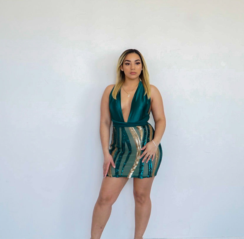 EMERALD | CUSTOM SEQUIN DRESS