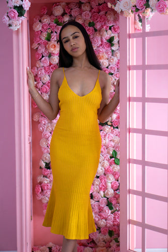 KIKI | RIB KNIT FLARE DRESS