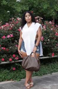LIL WHITE TEE | BUTTON UP SHIRT